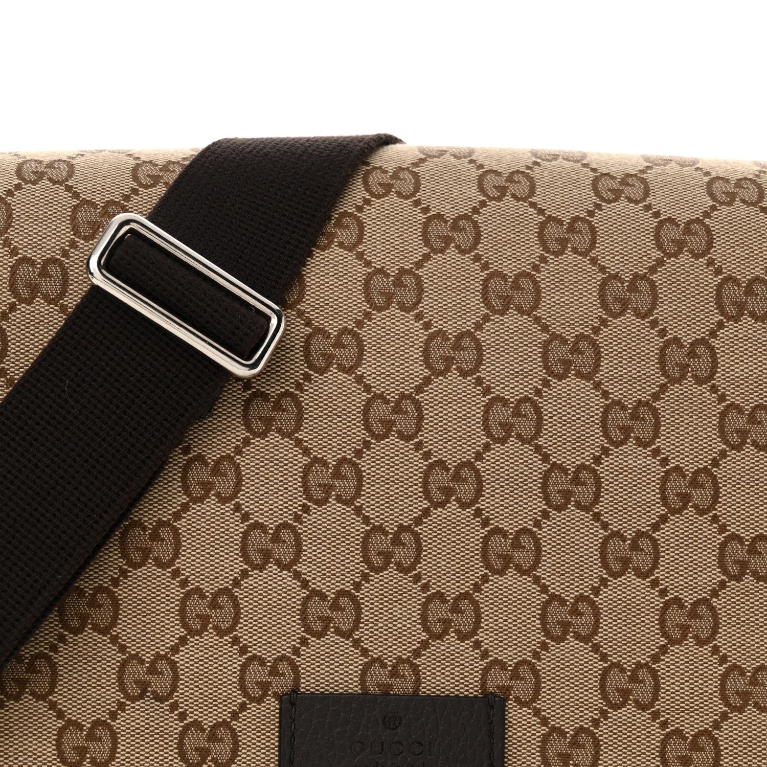 Gucci Monogram Flap Messenger Bag Beige Dark Brown 8 of 14