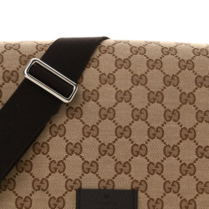 Gucci Monogram Flap Messenger Bag Beige Dark Brown 8 of 14