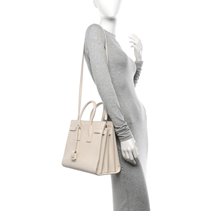 Saint Laurent Grained Calfskin Small Sac De Jour Dove White 2 of 15