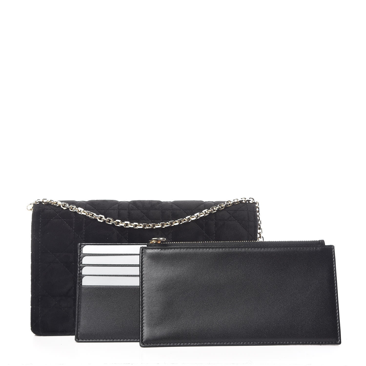 Christian Dior Velvet Cannage Lady Dior Convertible Clutch Black 12 of 12