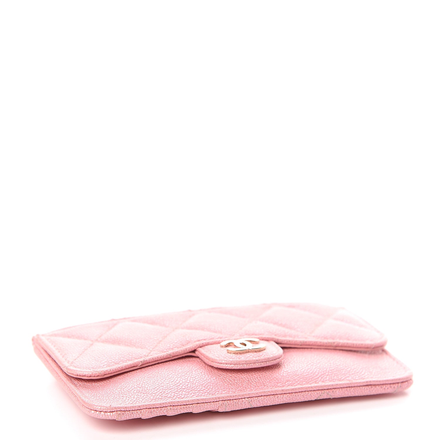 Chanel Iridescent Caviar Quilted Flap Zip Card Holder Pink 4 of 8