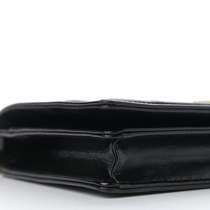 Christian Dior Crinkled Calfskin Diorama Wallet on Chain Pouch Black 8 of 11