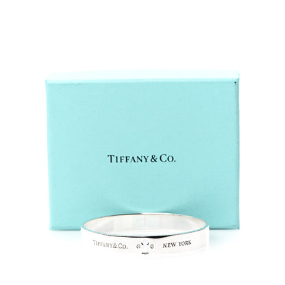 Tiffany Sterling Silver Diamond Narrow Locks Bangle Bracelet 4 of 4