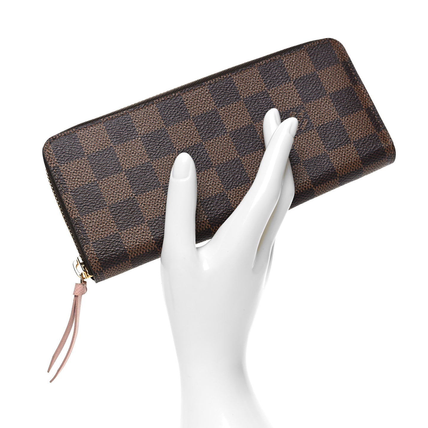 Damier Ebene Clemence Wallet Rose Ballerine