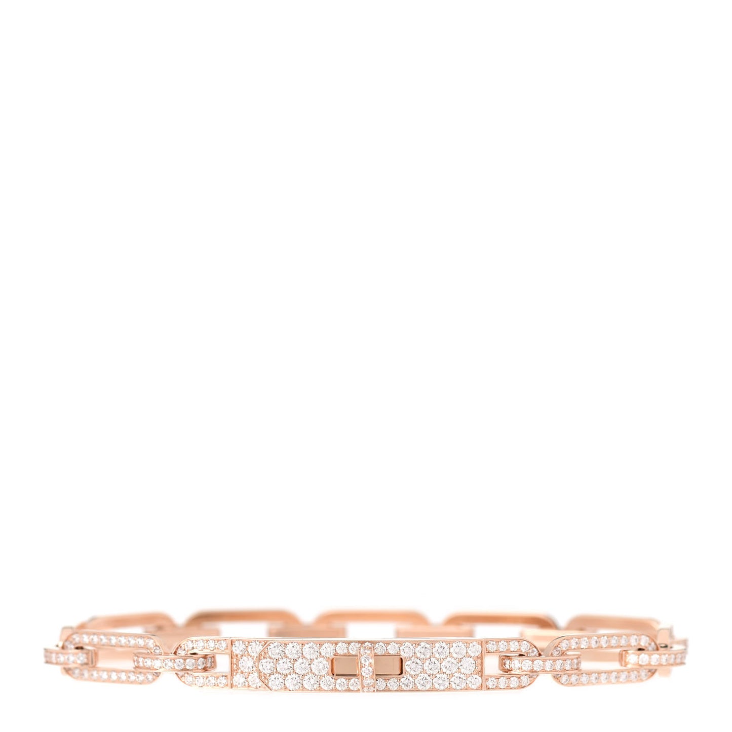 18K Rose Gold Diamond Full Pave PM Kelly Chaine Bracelet ST
