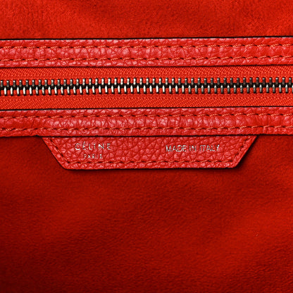 Celine Drummed Calfskin Mini Luggage Vermillion 5 of 10