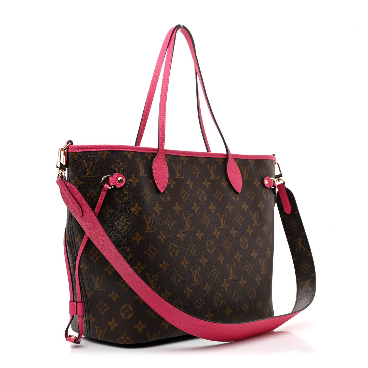 Monogram Inside Out Neverfull Bandouliere MM Rose Pondichery
