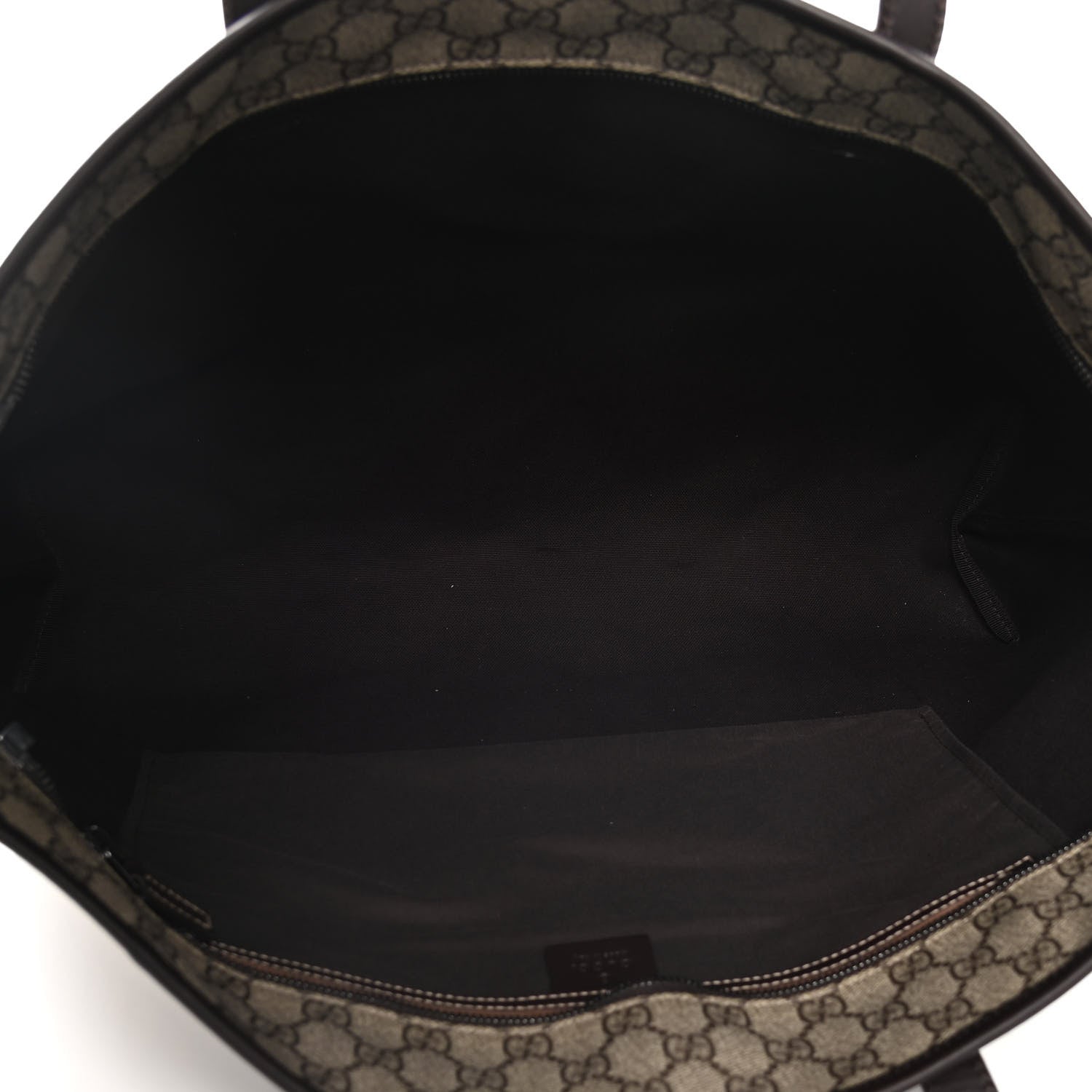 Gucci GG Supreme Monogram Large Zippered Shopping Tote Brown 5 of 12
