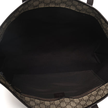Gucci GG Supreme Monogram Large Zippered Shopping Tote Brown 5 of 12
