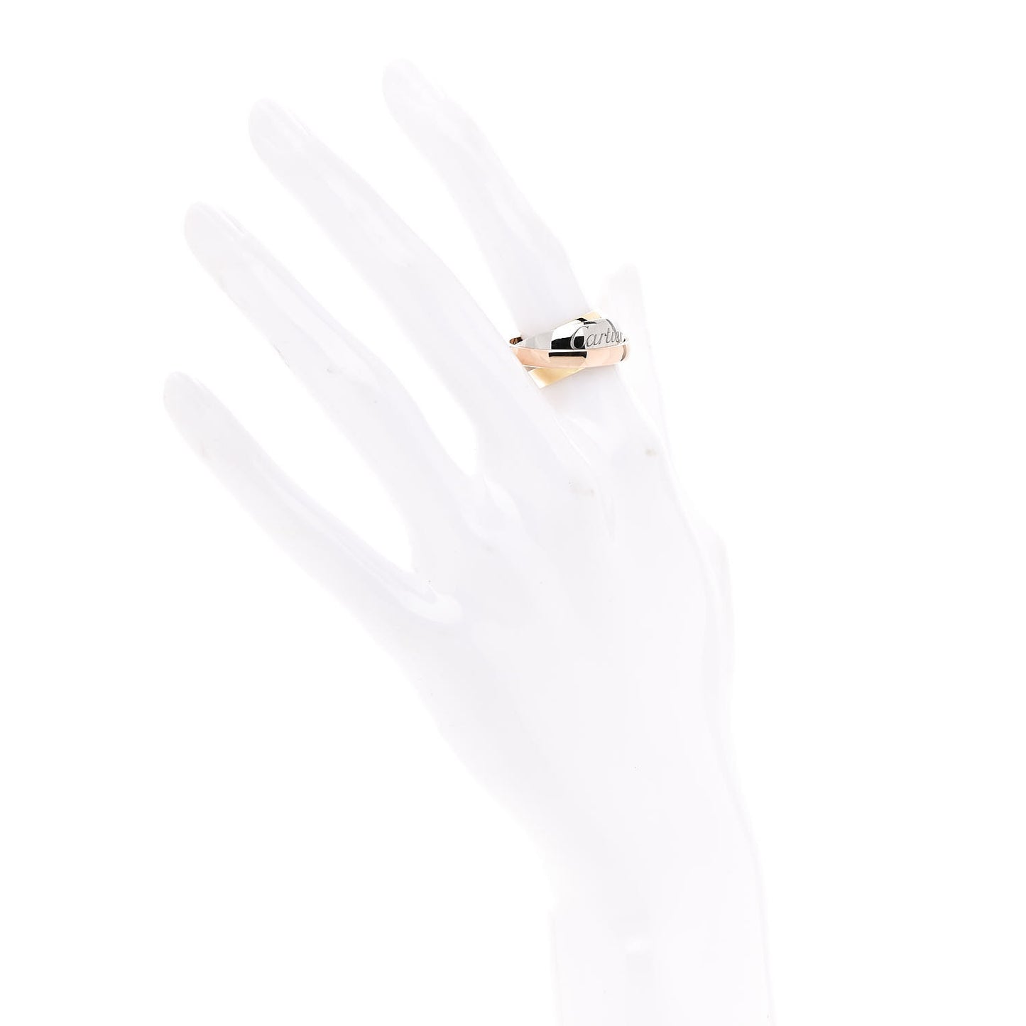 18K Pink Yellow White Gold Trinity Spinner Band Ring 49 4.75