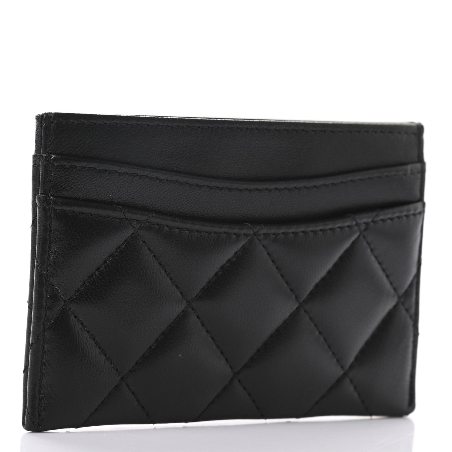 Lambskin Quilted Card Holder So Black