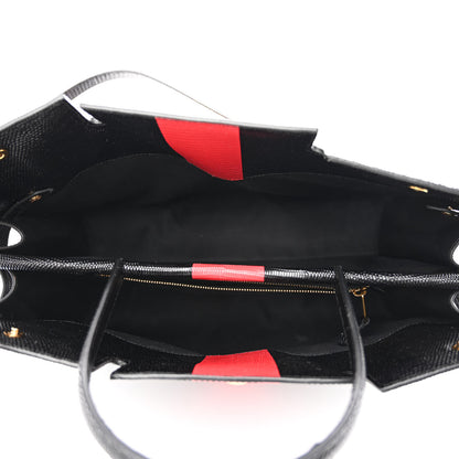 Burberry Calfskin Lizard Embossed Large Title Tote Black 5 of 13