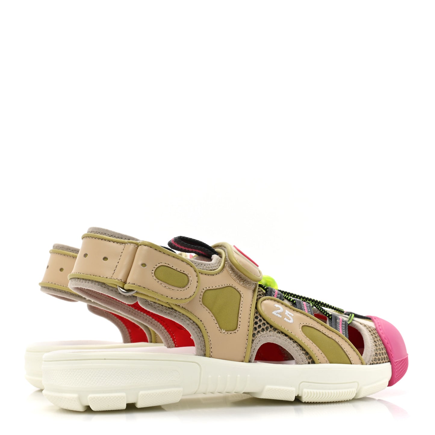 Mesh Fabric Tinsel Sport Sandals 38 Loess Sand Box Pink
