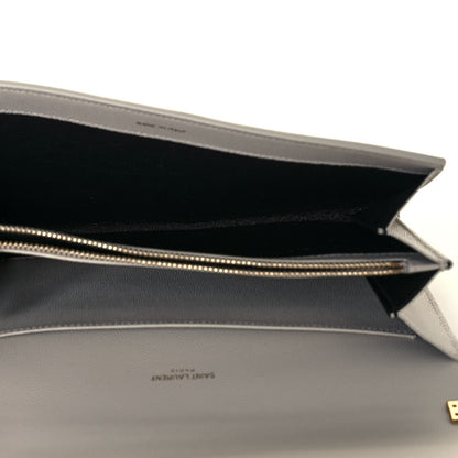 Saint Laurent Grain de Poudre Monogram Strap Wallet Crema Soft 9 of 11