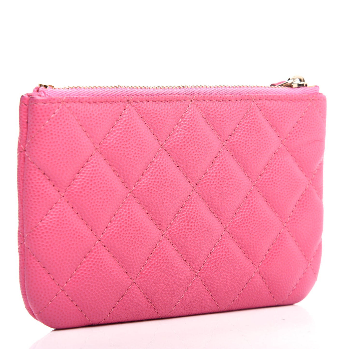 Caviar Quilted Small Cosmetic Case Pink