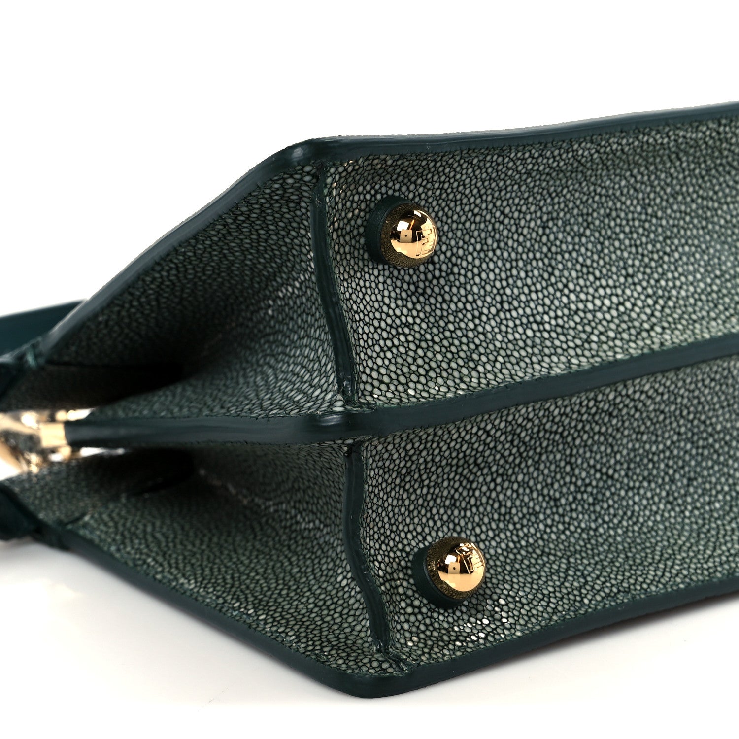 Fendi Stingray Shiny Nappa Petite Peekaboo I SEE U Satchel Verde Ingles 9 of 11
