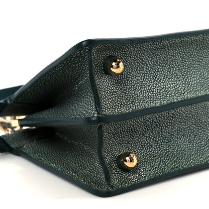 Fendi Stingray Shiny Nappa Petite Peekaboo I SEE U Satchel Verde Ingles 9 of 11