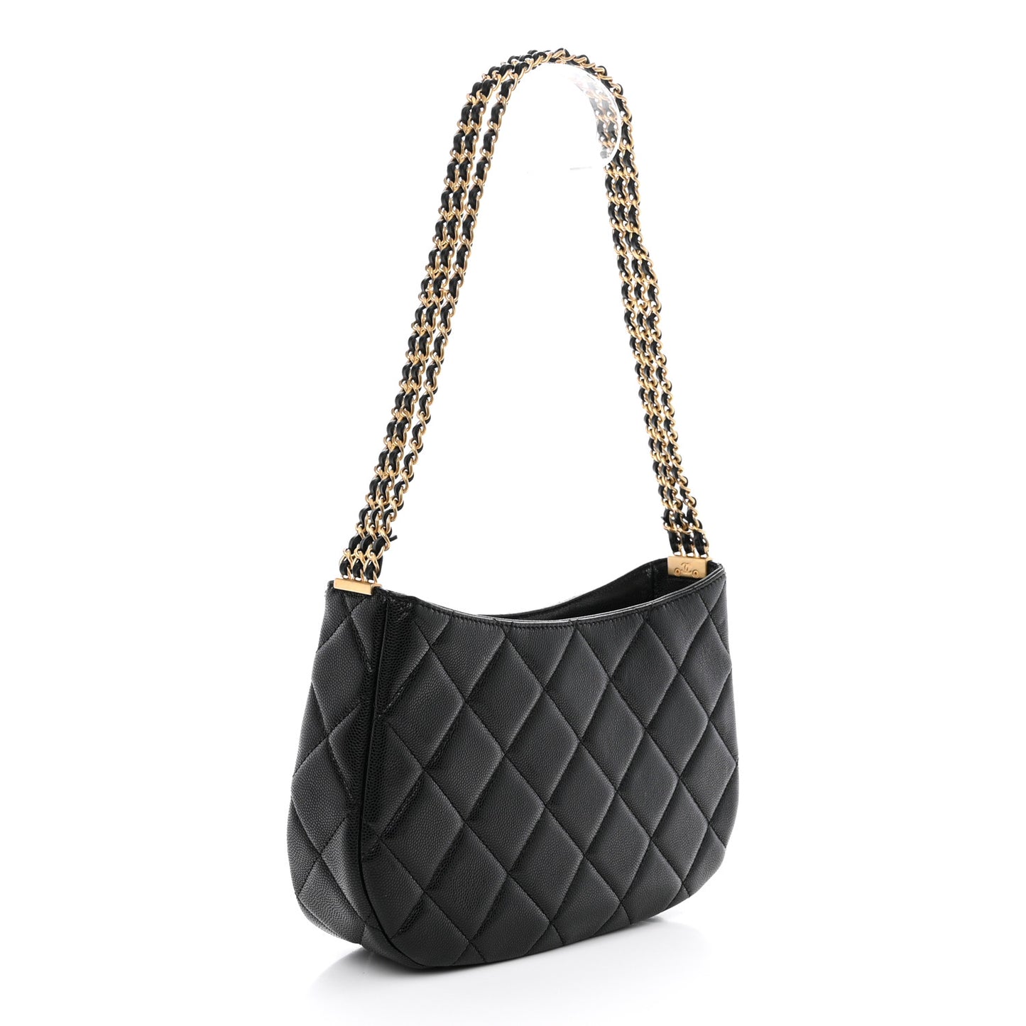 Caviar Quilted Hobo Black