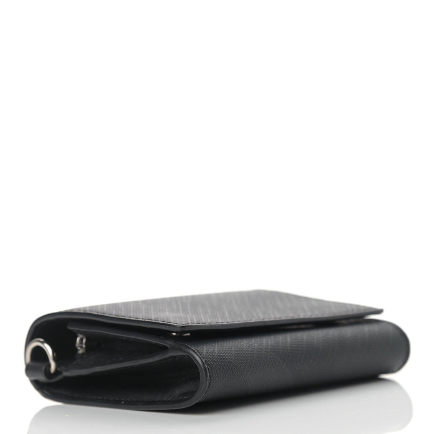 London Check Small Wallet With Strap Dark Charcoal