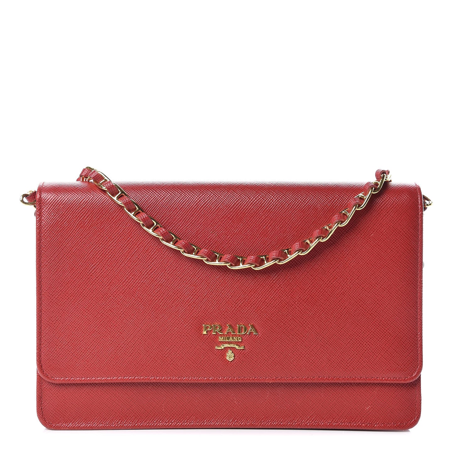 Saffiano Metal Flap Wallet With Strap Fuoco