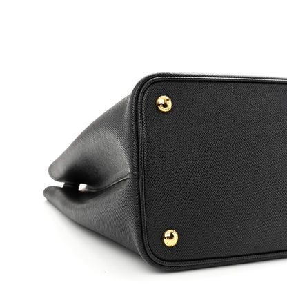 Prada Saffiano Cuir Small Double Bag Black Fuoco 10 of 11