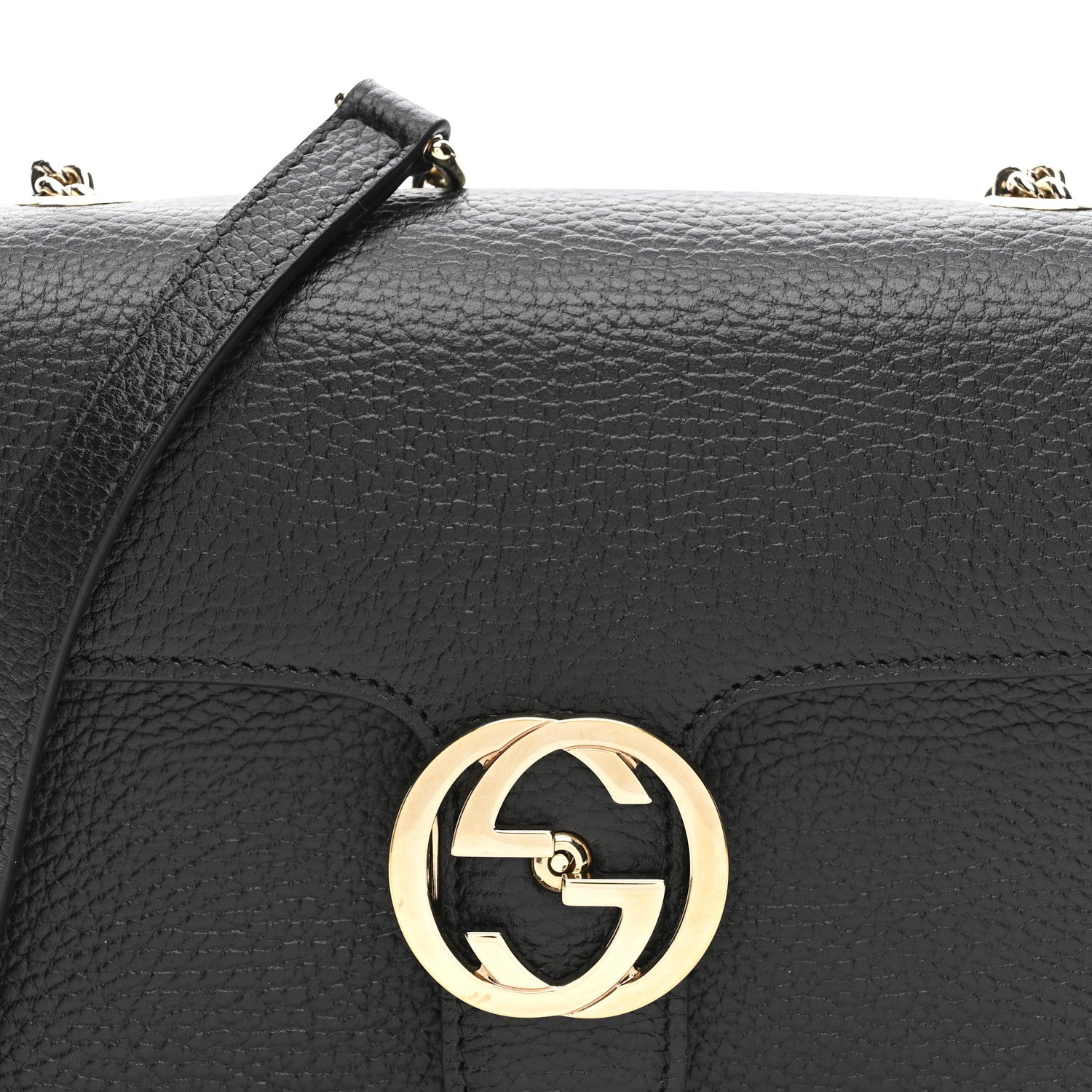 Gucci Dollar Calfskin Small Interlocking G Shoulder Bag Black 8 of 14
