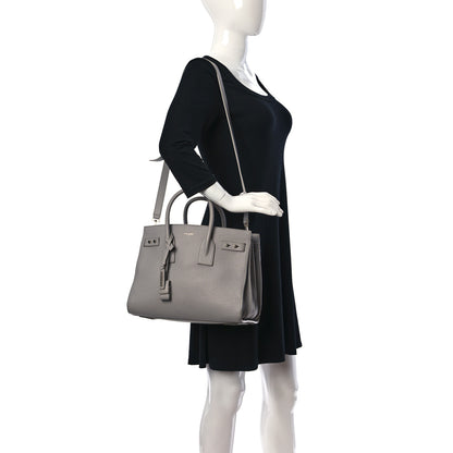 Saint Laurent Grained Calfskin Small Supple Sac De Jour Grey 2 of 10
