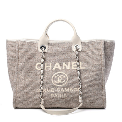 Chanel Mixed Fibers Calfskin Medium Deauville Tote Light Grey 1 of 6