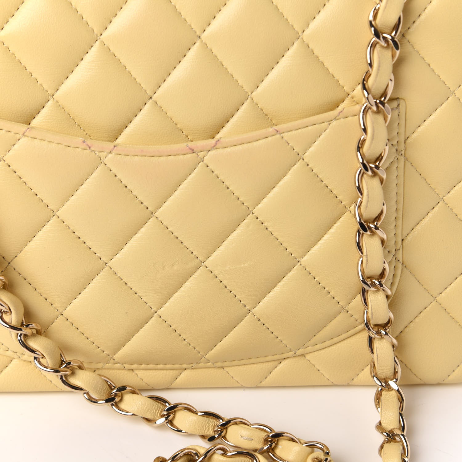 Chanel Lambskin Quilted Small Double Flap Yellow 11 of 11