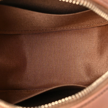 Chanel Shiny Lambskin Ribbon Quilted Round Clutch With Chain Brown 5 of 8