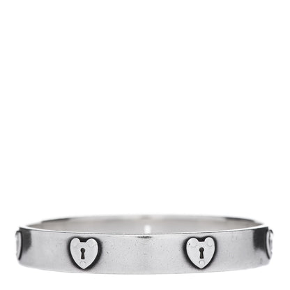 Tiffany Sterling Silver Heart Locks Bangle Bracelet 3 of 5