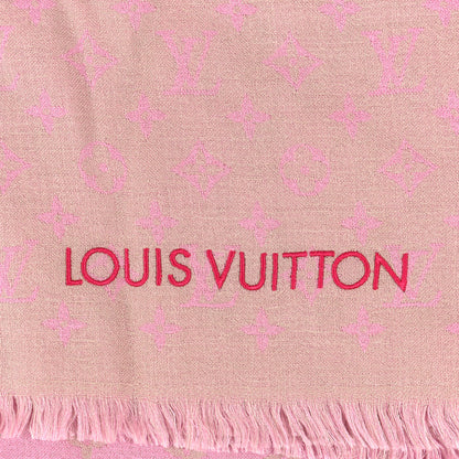 Louis Vuitton Silk Wool Monogram So LV Stole Blush 3 of 4