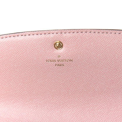 Louis Vuitton Damier Ebene Emilie Wallet Rose Ballerine 6 of 7