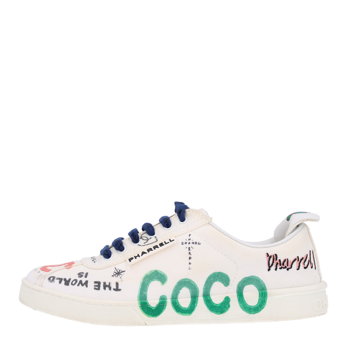 Chanel x Pharrell Williams Canvas Womens Sneakers 36 White Multicolor 1 of 10
