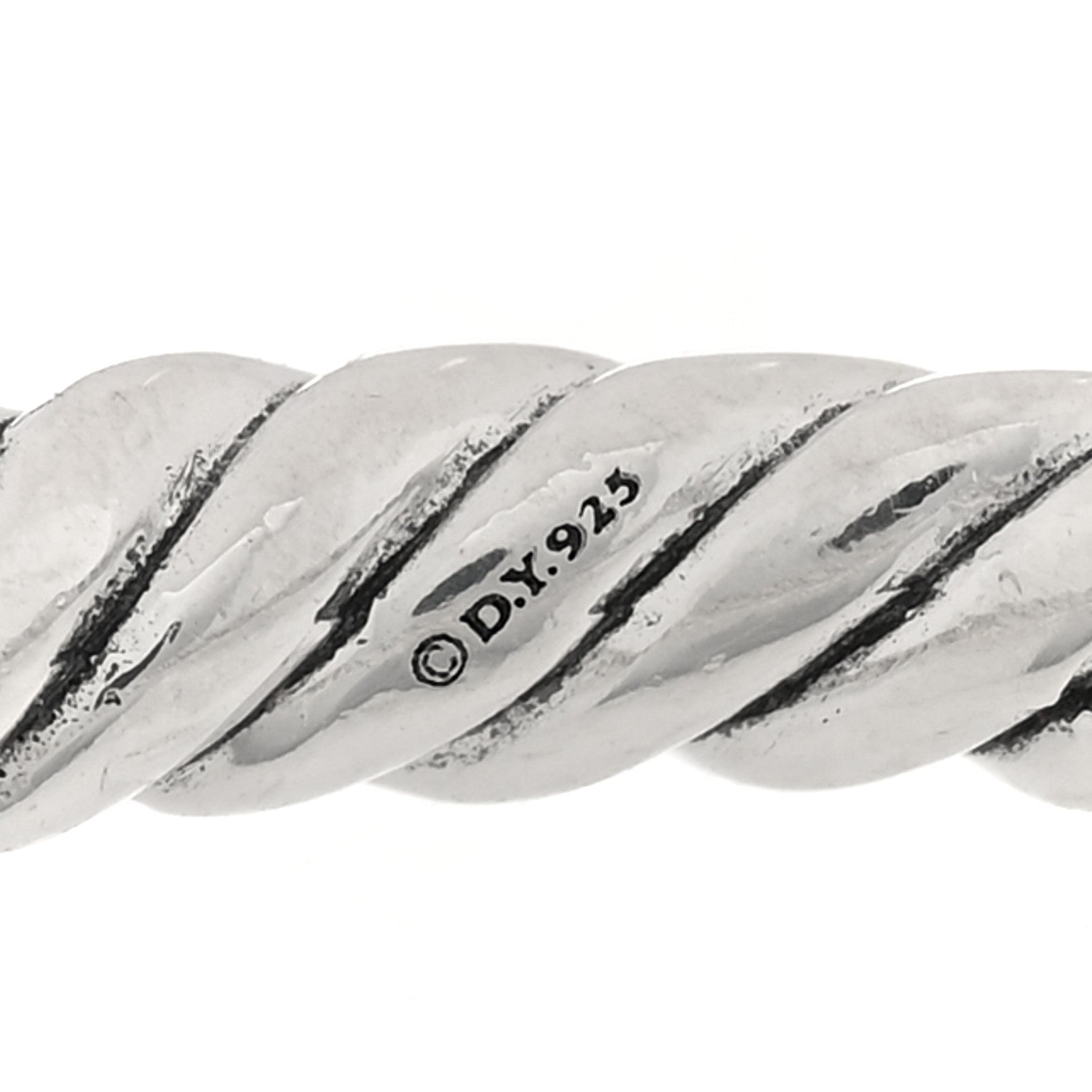 David Yurman Sterling Silver Diamond Petite Pave Band Ring 58 8.25 4 of 4