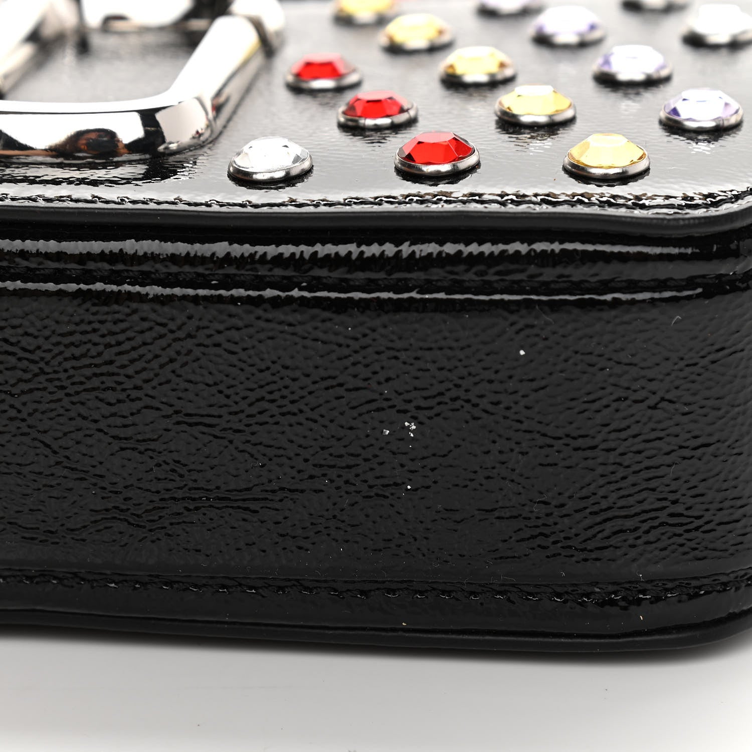 Marc Jacobs Patent Crystal Embellished Snapshot Camera Bag Black 13 of 14