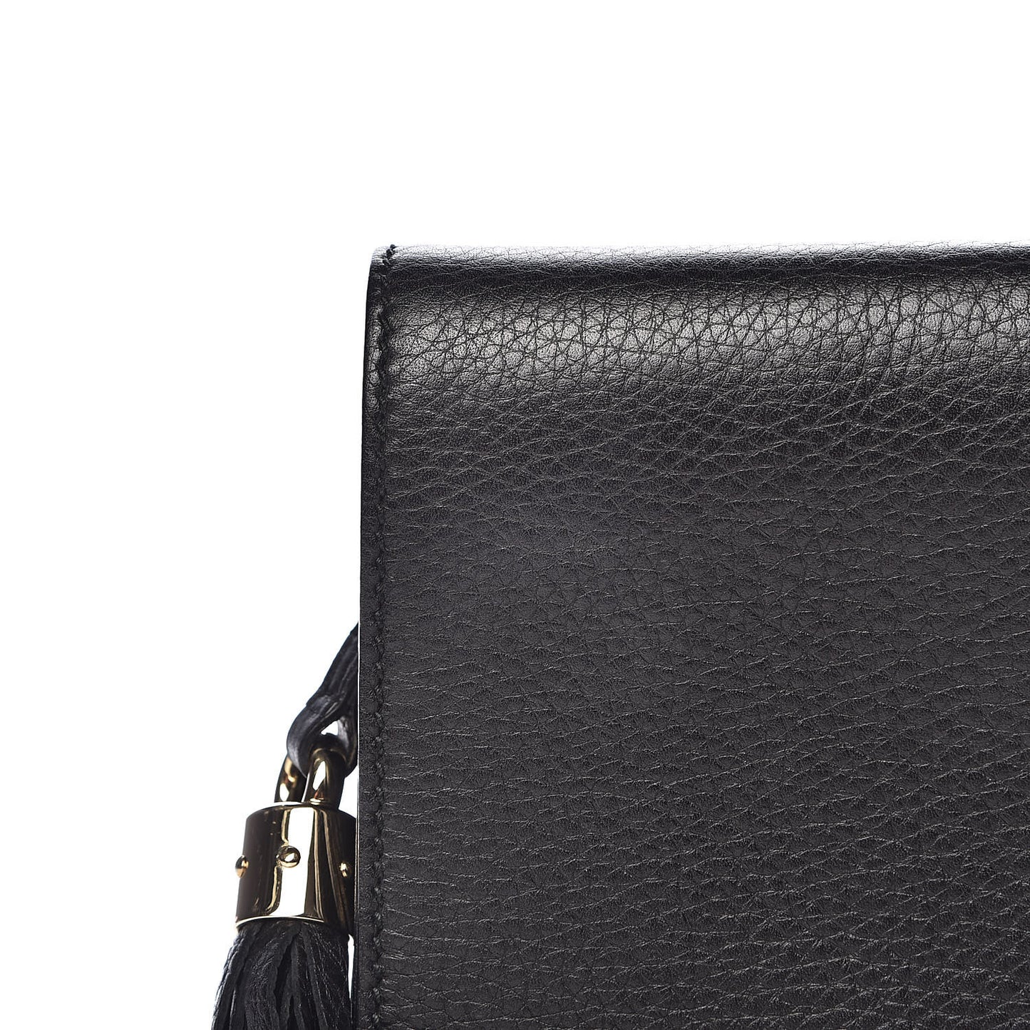 Pebbled Calfskin Medium Soho Clutch Black