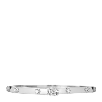 Gucci 18K White Gold Diamond GG Running Bracelet 1 of 4