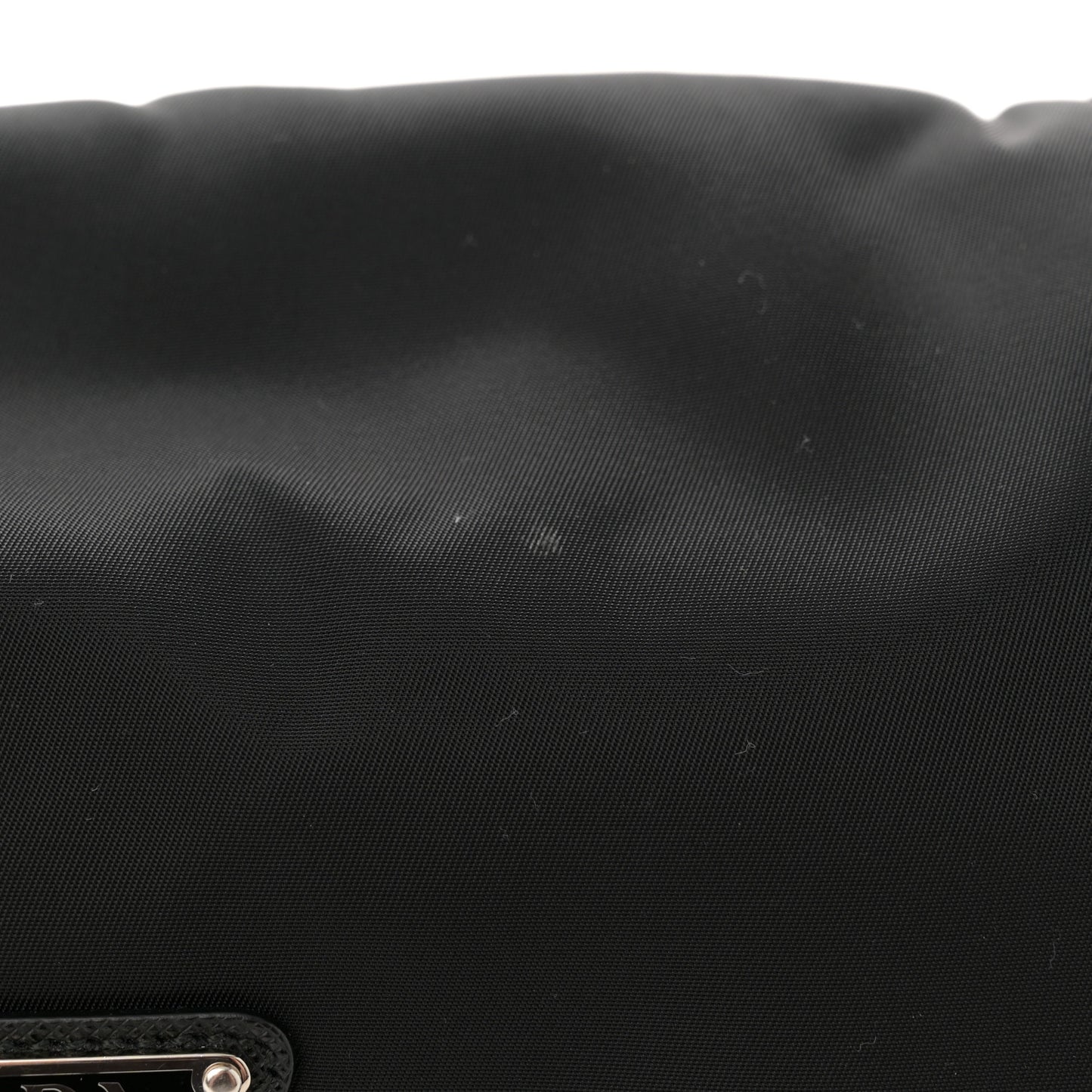 Re-Nylon Saffiano Pocket Double Snap Buckle Shoulder Bag Black
