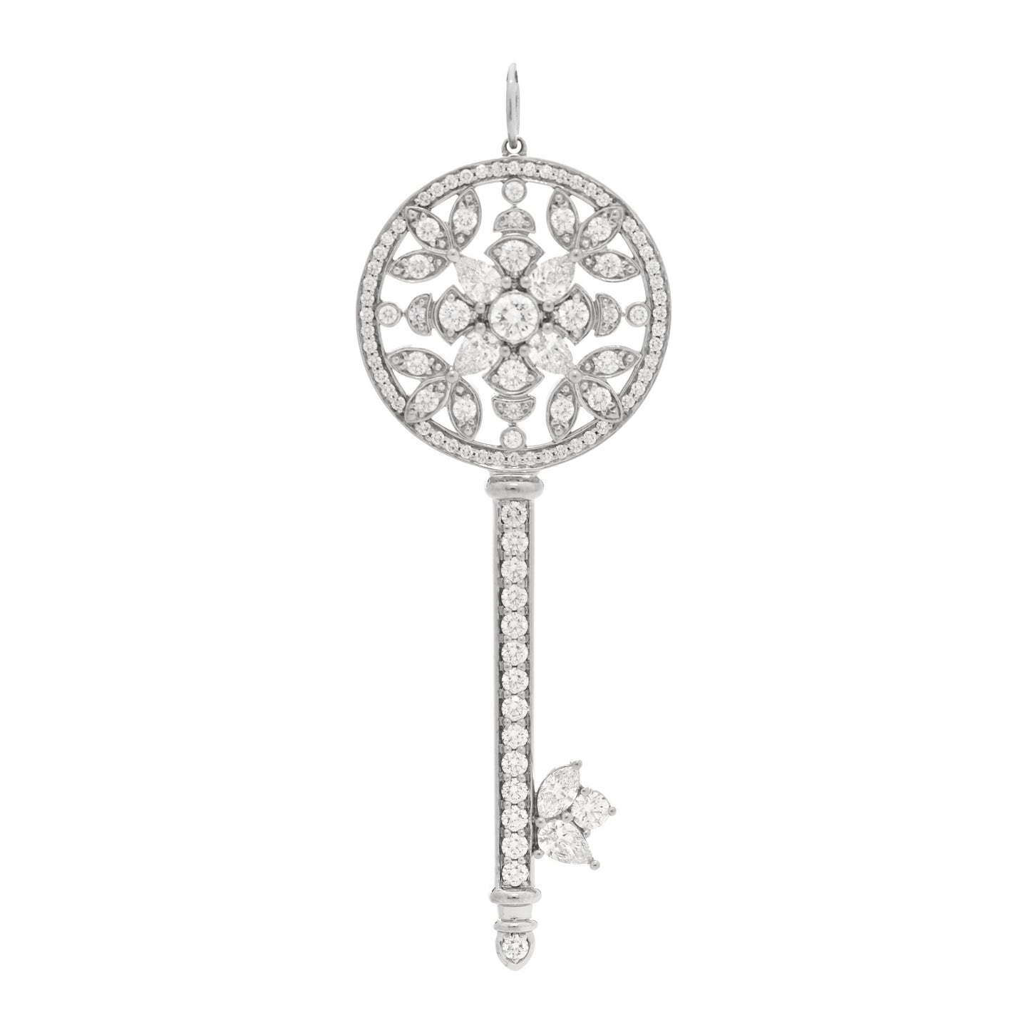 Platinum Diamond Garden Key Pendant
