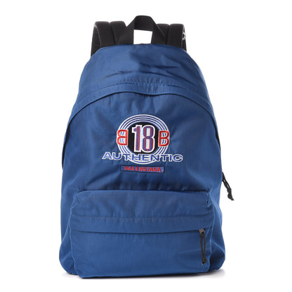 Balenciaga Textured Nylon Double Logo Explorer Backpack Bleu 1 of 9
