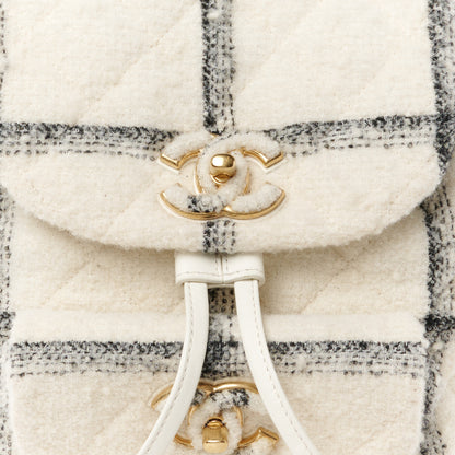 Chanel Wool Tweed Elegant Backpack Ecru Black 8 of 10