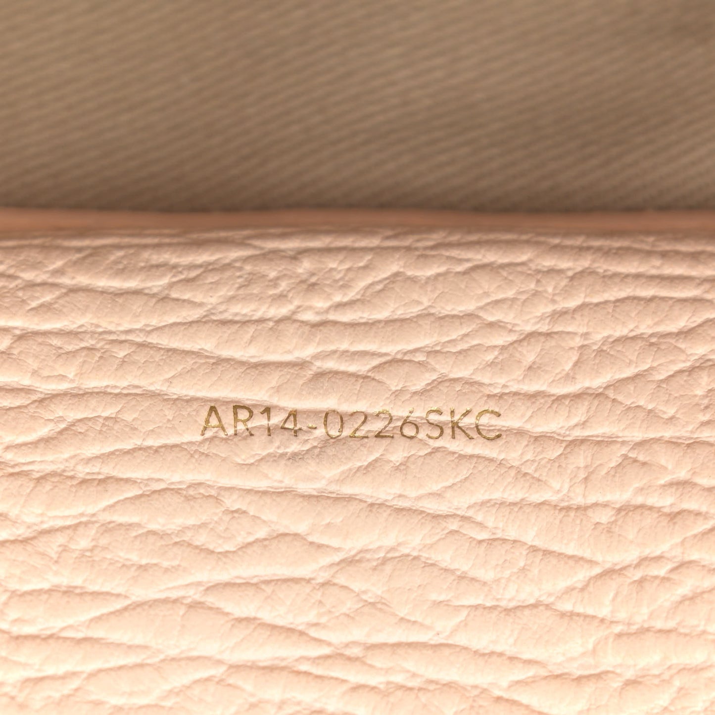 Textured Calfskin Mini Pashli Satchel White Peach