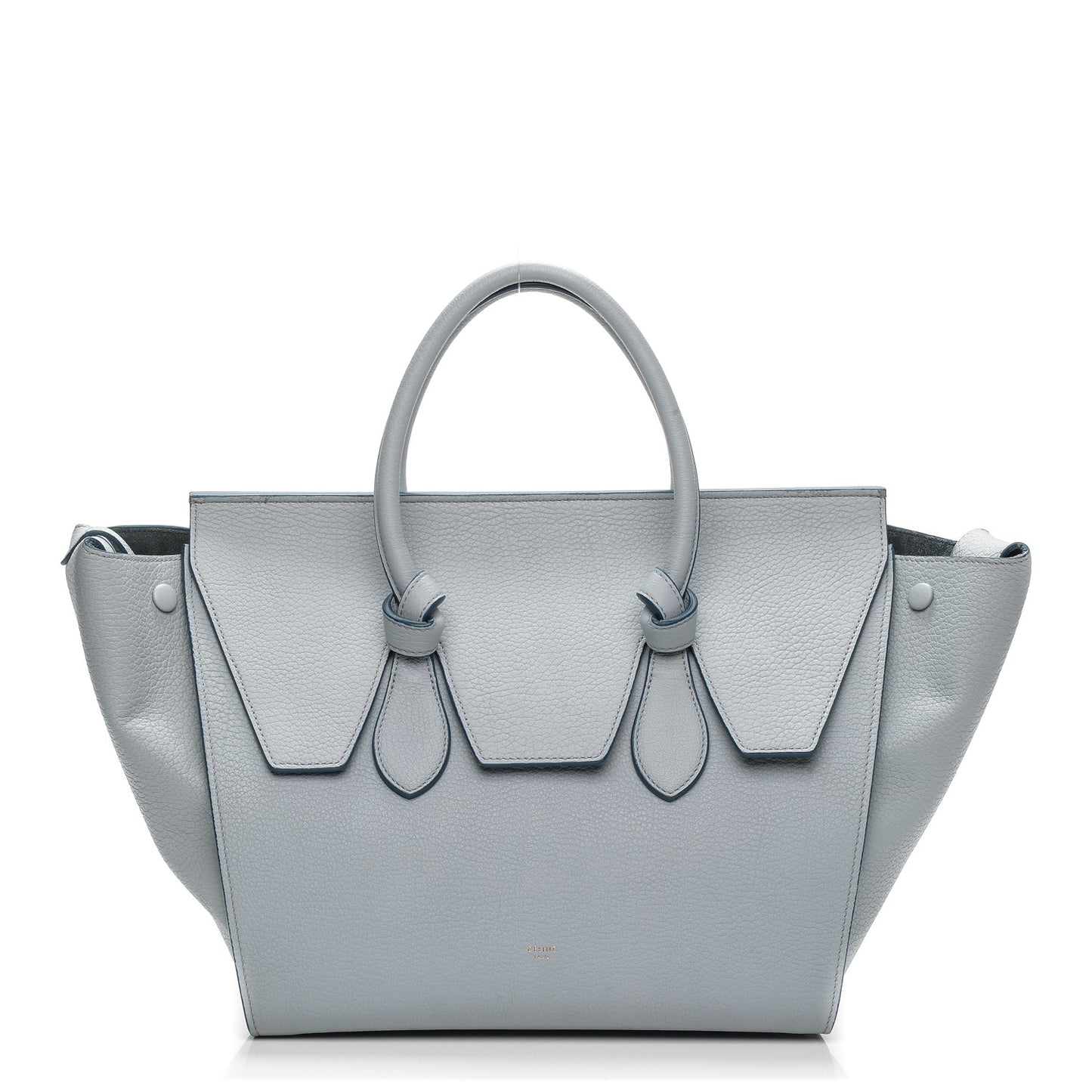 Crisped Calfskin Small Tie Knot Tote Light Blue