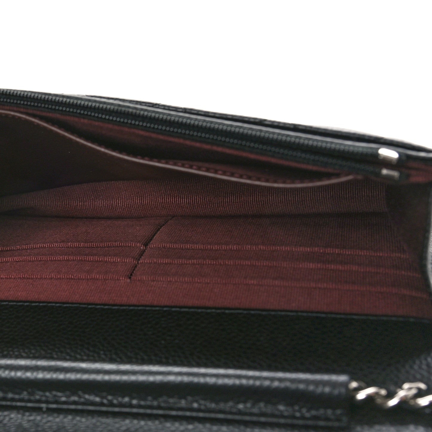 Caviar Quilted Wallet on Chain WOC Black