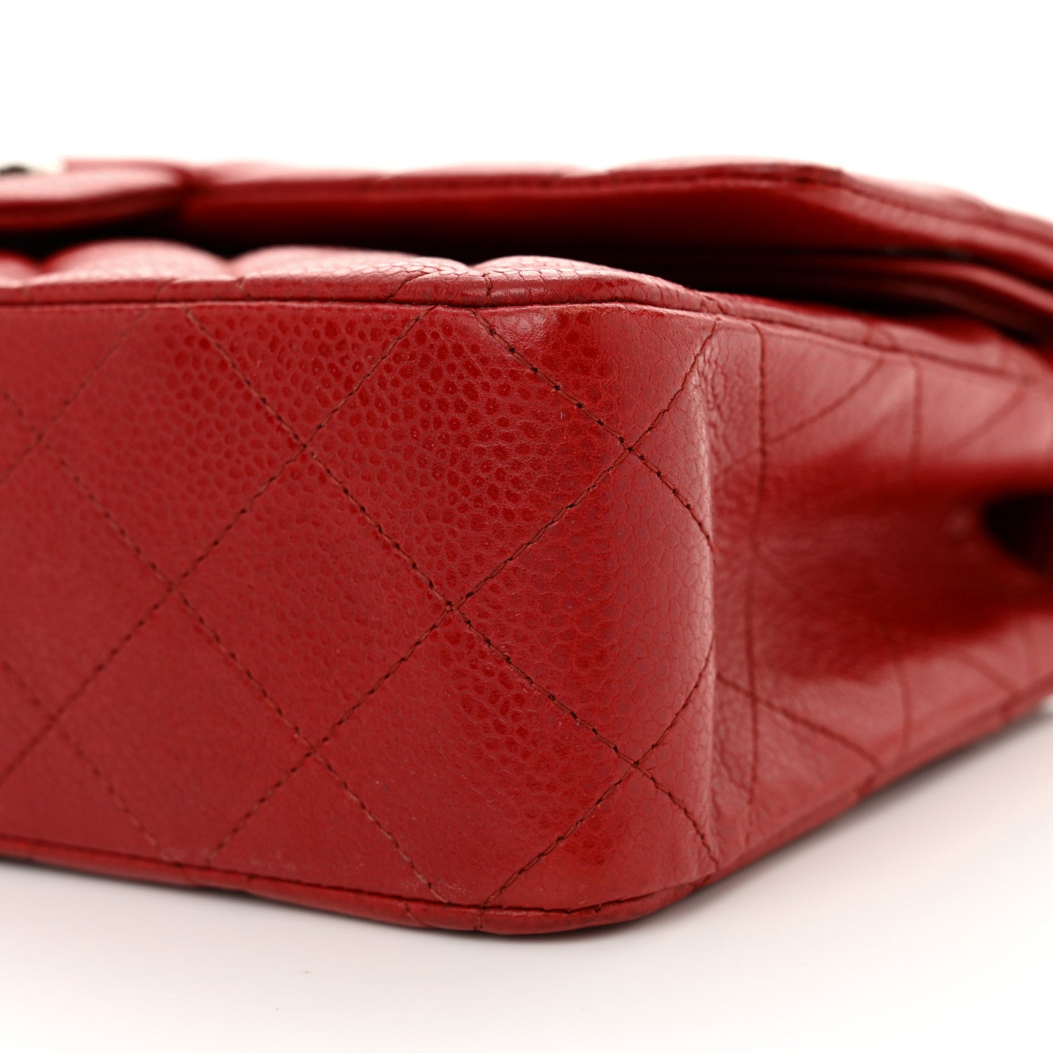 Chanel Caviar Quilted Medium Double Flap Dark Red 10 of 13