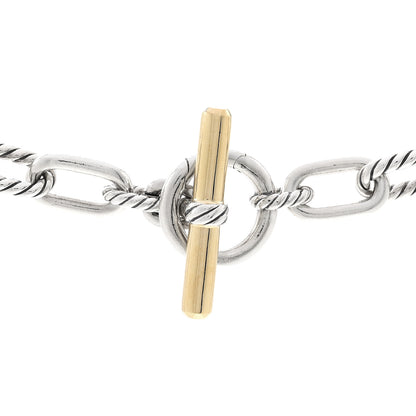 David Yurman Sterling Silver 18K Yellow Gold 8.5mm Madison Chain Toggle Necklace 4 of 6