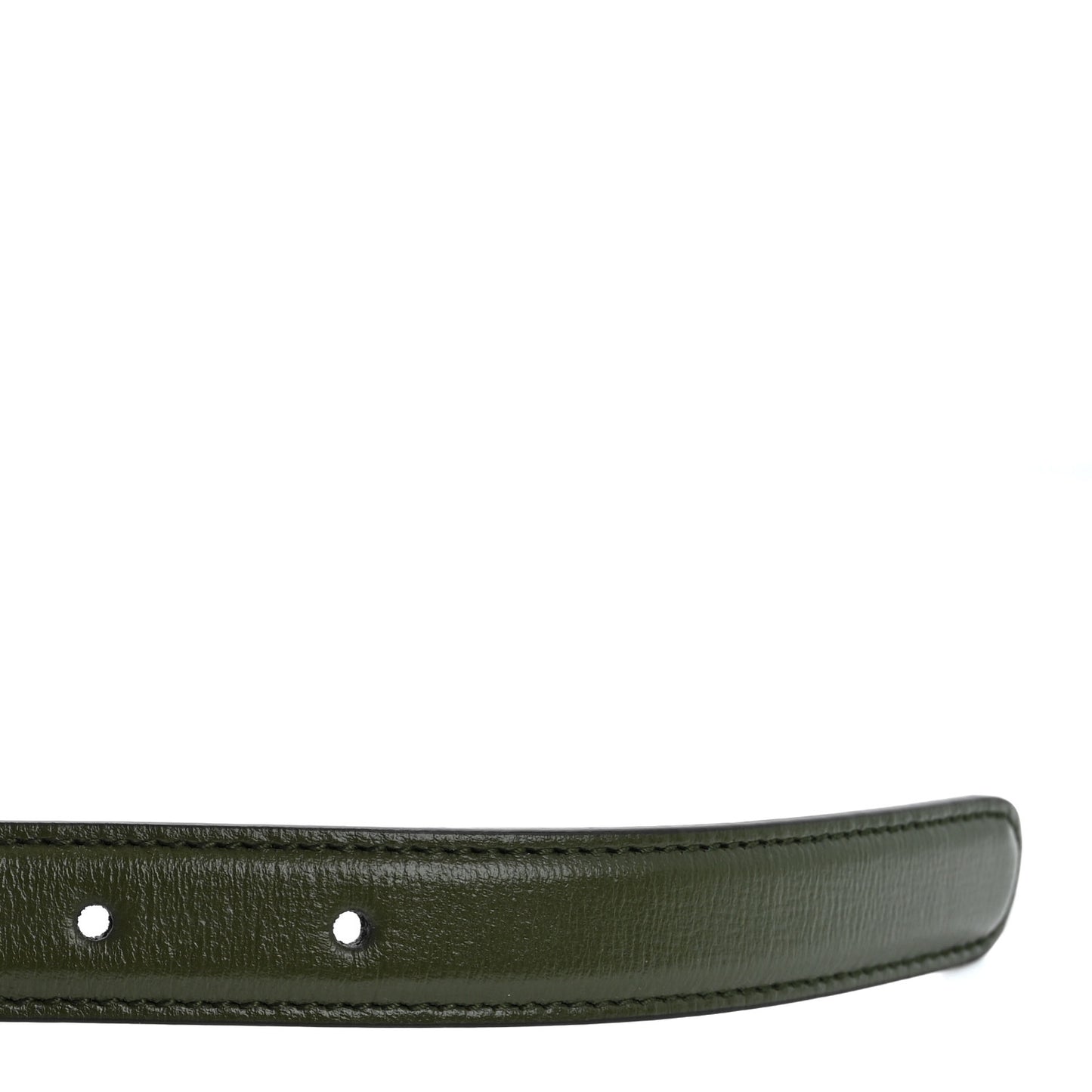 Azalea Calfskin Enamel Monochrome Double G 20mm Belt 75 30 Military Green