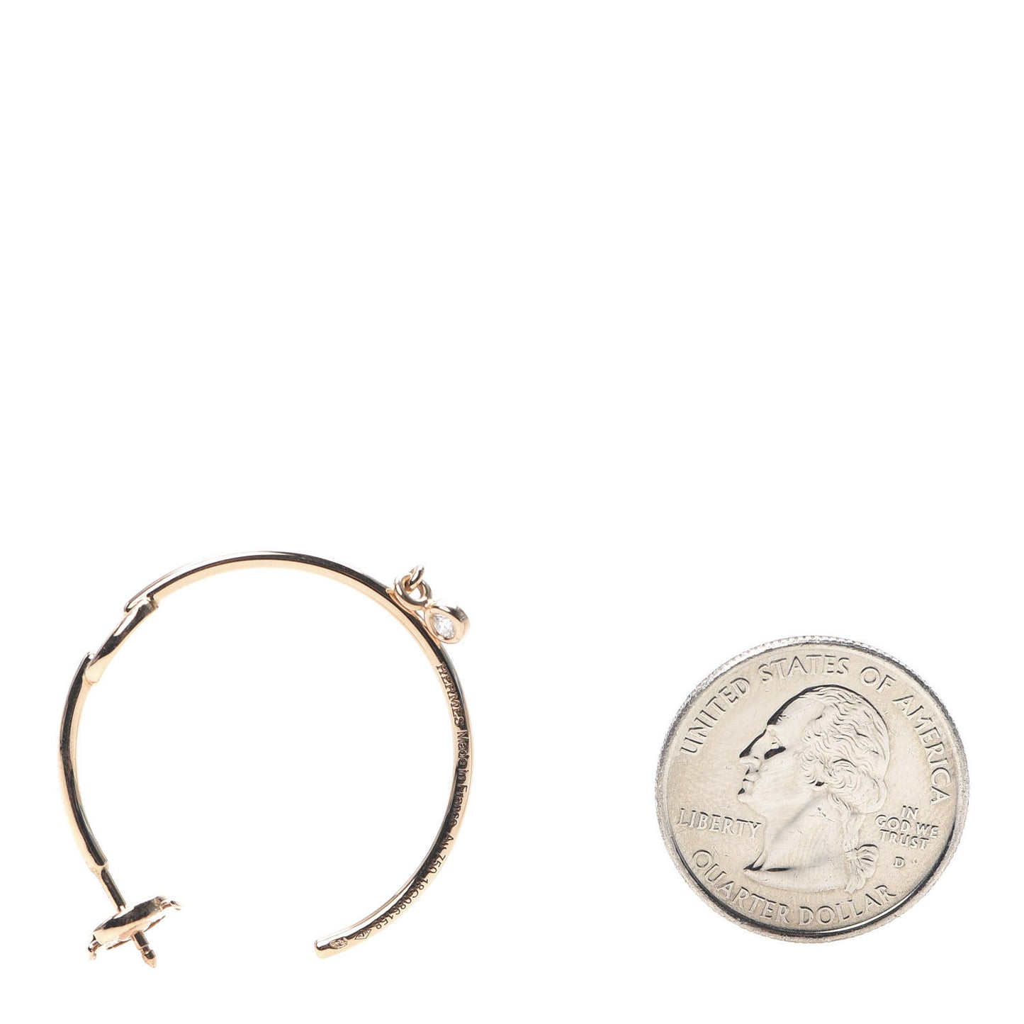 18K Rose Gold Diamond Chaine d'Ancre Enchainee Hoop Earrings