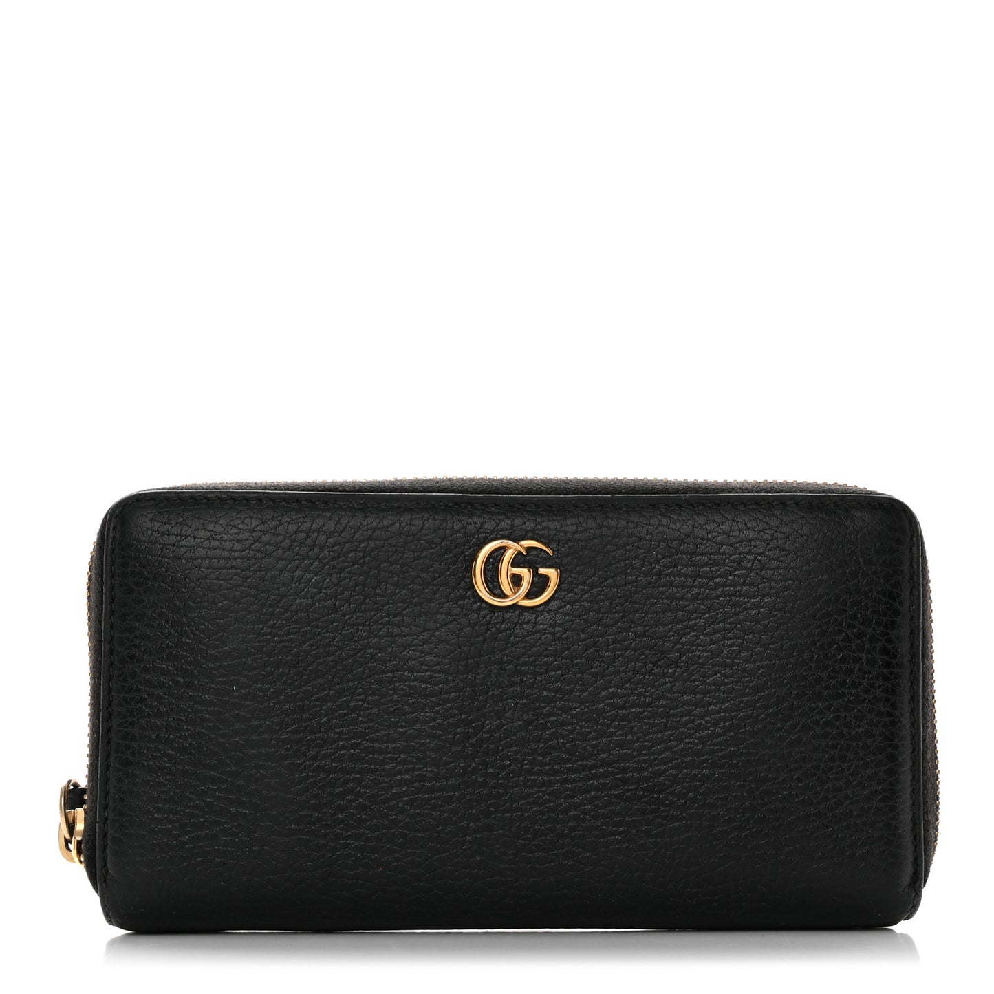 Dollar Calfskin GG Marmont Zip Around Wallet Black